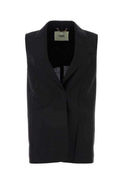 Mohair Wool Vest — Black