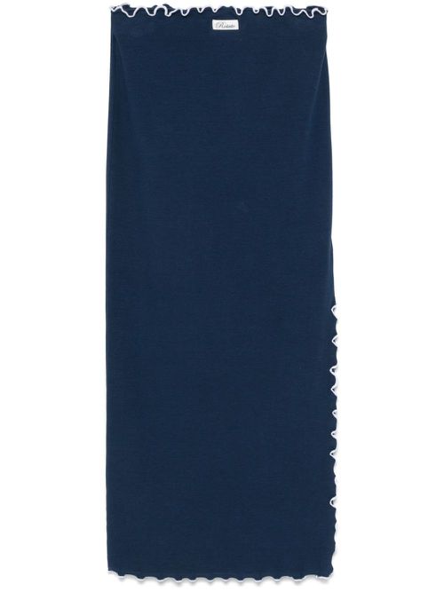 Ribbed midi skirt - Blue