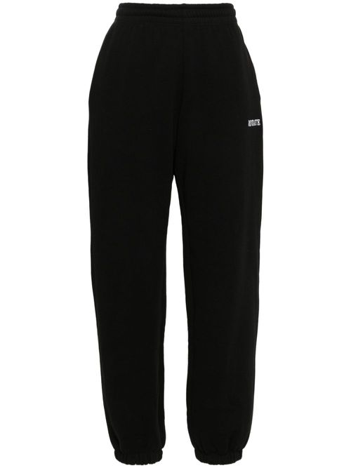 Logo-embroidered track pants - Black