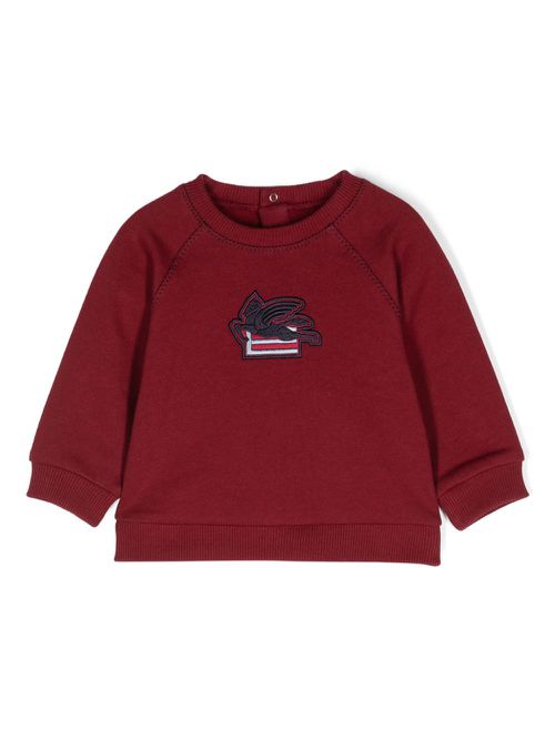Pegaso-embroidered cotton sweatshirt