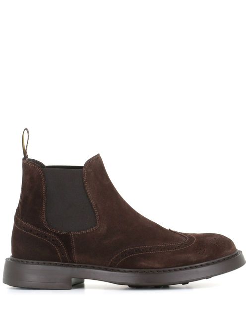 Perforated ankle boots - Brown