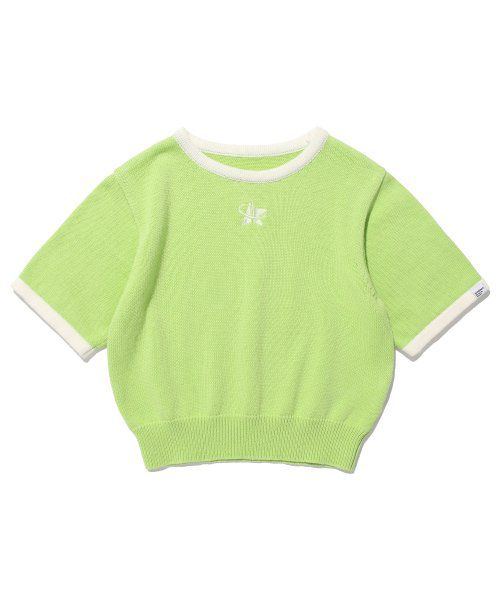 Star Logo Half Crop Knit_Lime
