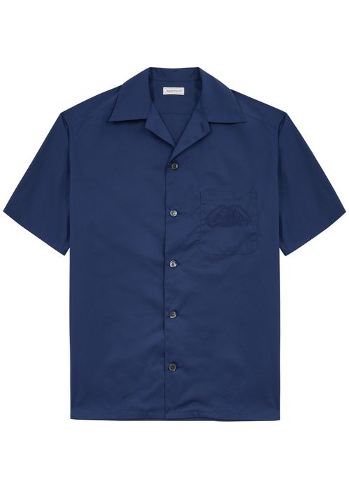 Seal Logo-embroidered Cotton Poplin Shirt