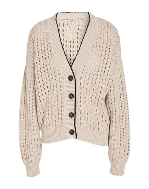 Woman Cardigan Sand Size L Cotton, Brass
