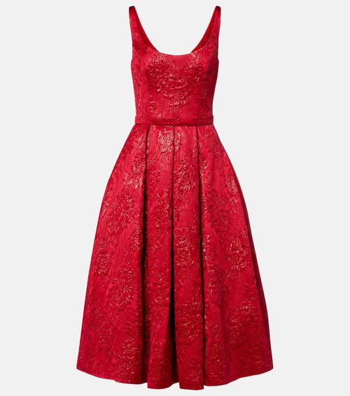 Asher floral jacquard midi dress