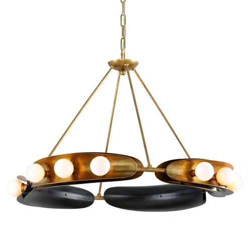 Vintage Brass 12 Light Chandelier from the Hopper Collection