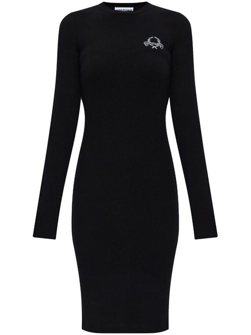 Logo-embroidered dress - Black