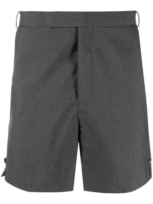 Concealed-fastening wool tailored shorts - Grey
