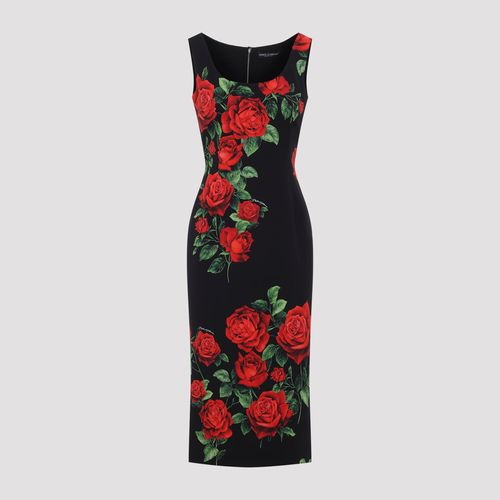 Silk Midi Dress with Stretch Detail