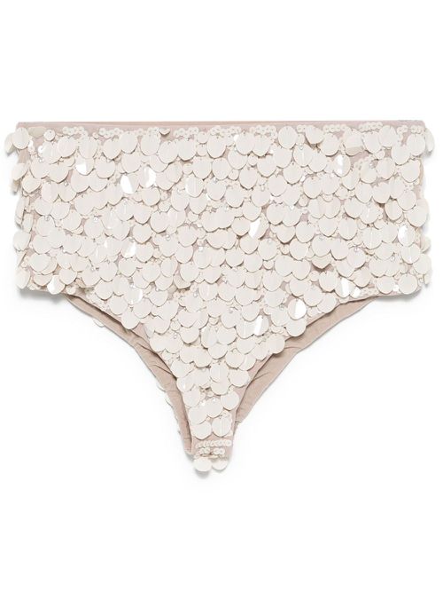 Sequinned mini shorts - Neutrals