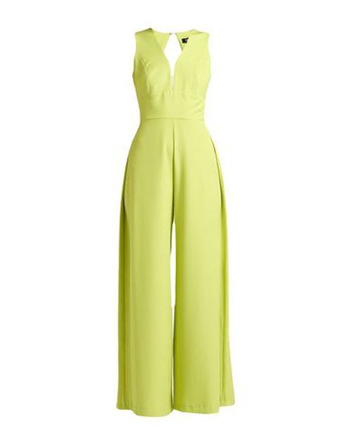 Woman Jumpsuit Lime green Size 12 Polyester, Elastane