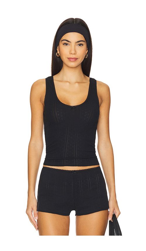 Cou Cou Intimates The Scoop Tank Top in Black. XS. Also in L, M