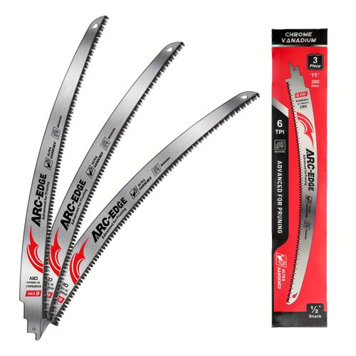 TEMU Shinyork 15" Japanese Teeth Arc Edge Reciprocating Saw Blade 3-pack, Featuring Three-sided Grinding, Arc Edge Saw Blades With 6tpi, Suitable For