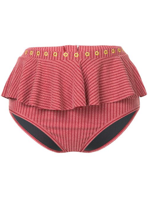 Venice ruffled bikini bottoms - Red