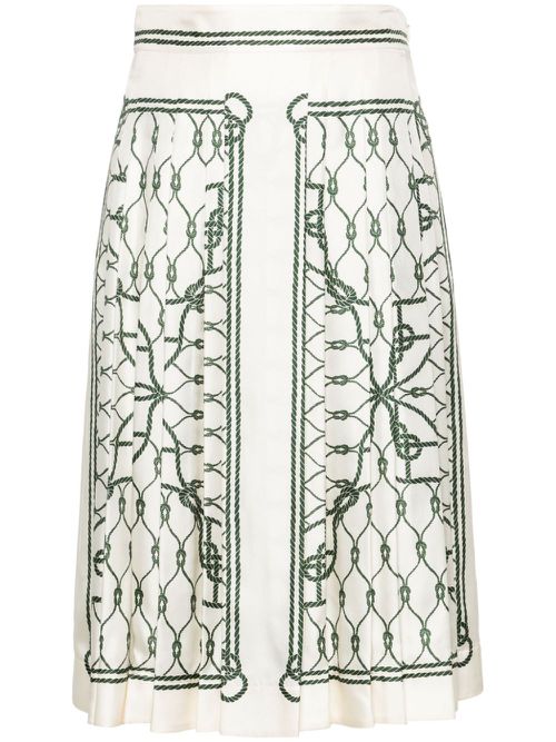 Graphic-print midi skirt - Neutrals