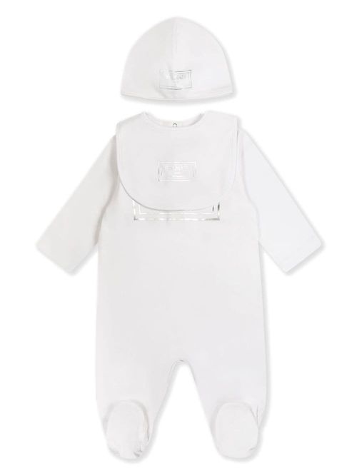 Logo-print babygrow set - White