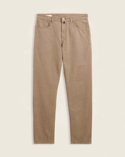 Regular fit cotton and cashmere fivepocket trousers medium beige