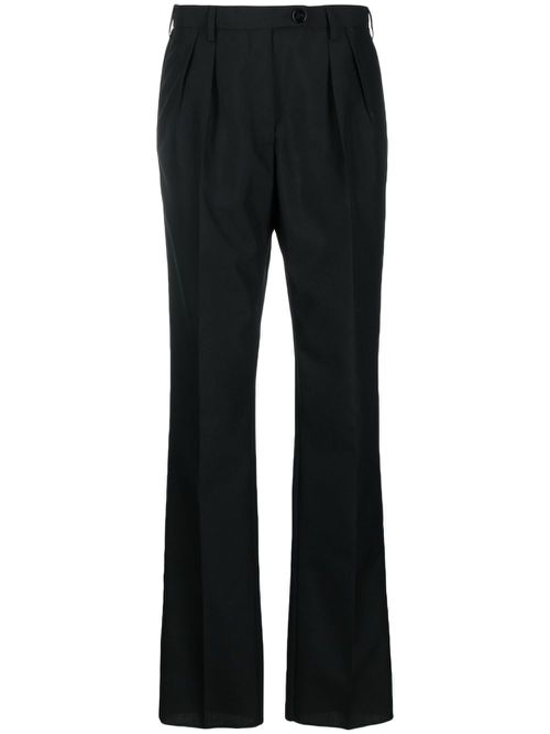 Tailored straight-leg trousers - Black