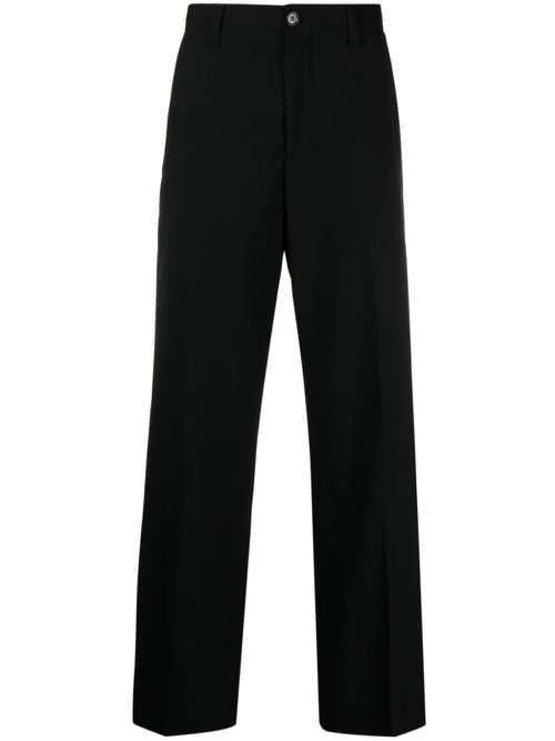 Tropical straight-leg tailored trousers - Black