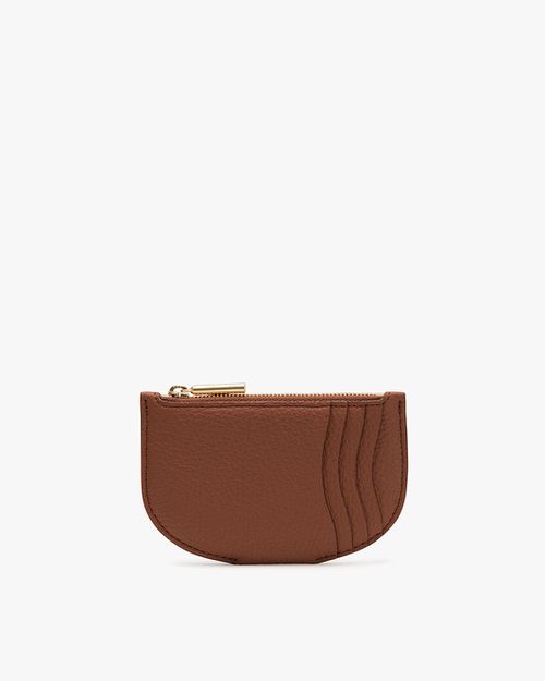 Women's Cardholder in Dark Chestnut | Pebbled Leather