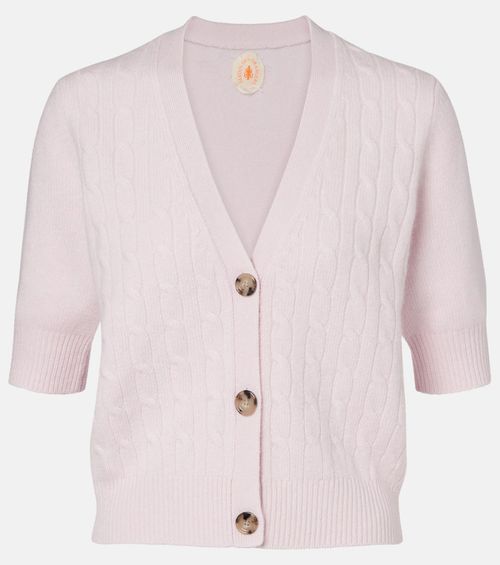 Cable-knit cashmere-blend cardigan
