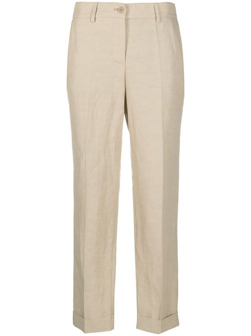 Slim-fit tailored trousers - Neutrals