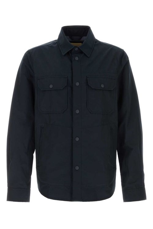 Navy Blue Cotton Blend Shirt