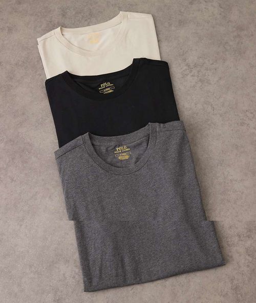 3 pack icon logo lounge t-shirt in grey & charcoal marl/black-Multi