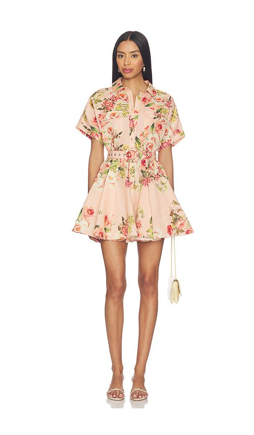 HEMANT AND NANDITA Short Dress With Buckle Belt in Peach. S. Also in XXS, XS, M, L