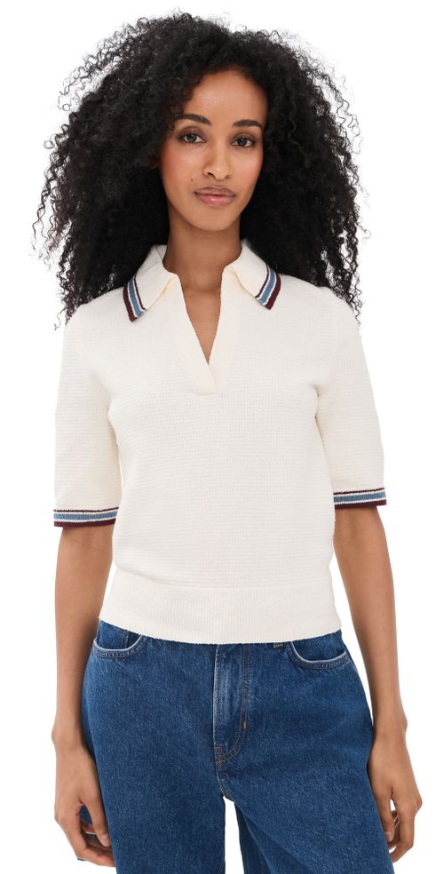 Quinelle Knit Polo Ecru