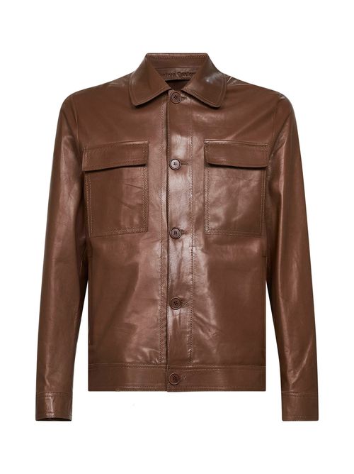 Ovine Leather Jacket — Brown