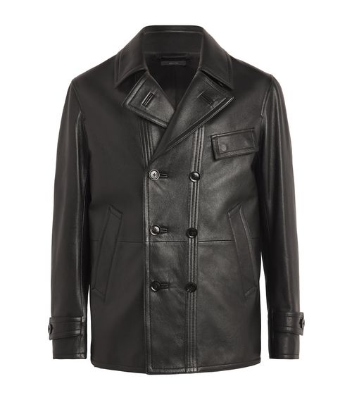 Leather Pea Coat