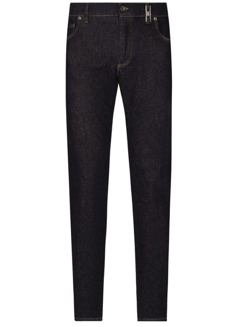 Logo plaque slim-fit jeans - Blue