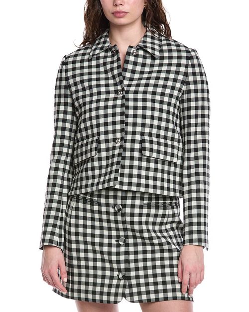 Phillipa Check Cropped Wool-Blend Jacket