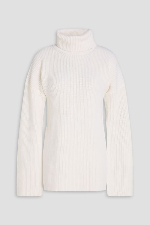 Ribbed wool turtleneck sweater