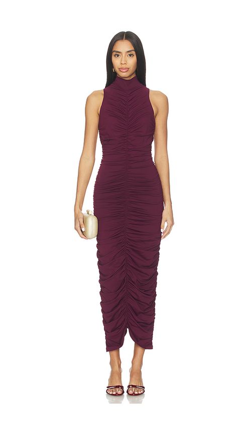 Susana Monaco Carryover Gathered Mocked Center Dress in Port. XS also in L, M