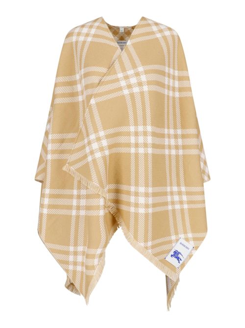 Women's Check Pattern Fringe Poncho