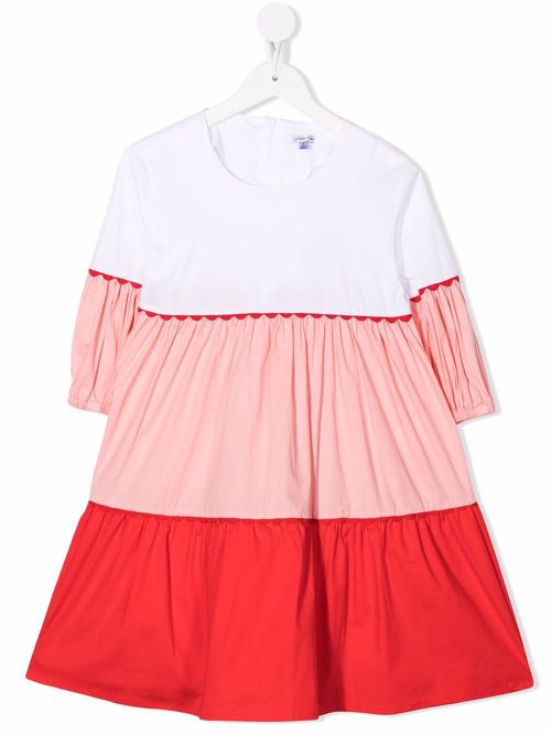 Tiered colour-block dress - Pink
