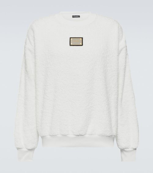 돌체앤가바나 남성 Embellished cotton terry sweatshirt P00752676-3