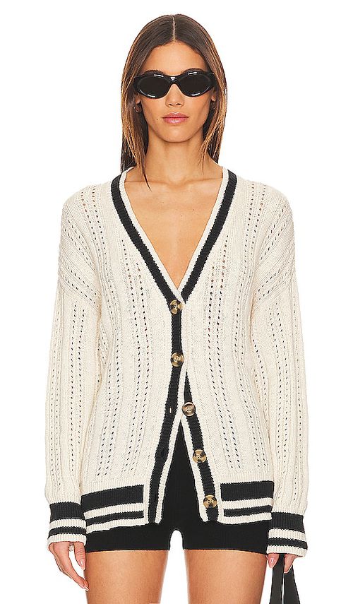 Sanctuary Sport Stripe Cardi in Cream. - L also in