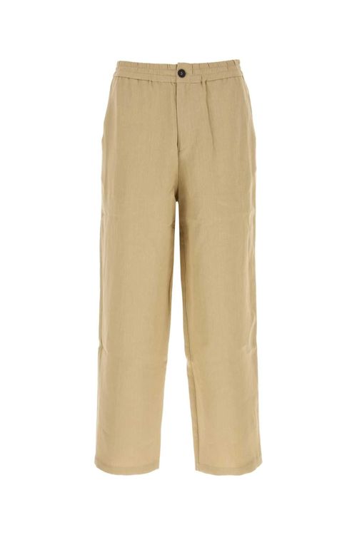 Organic Linen Trousers — Beige