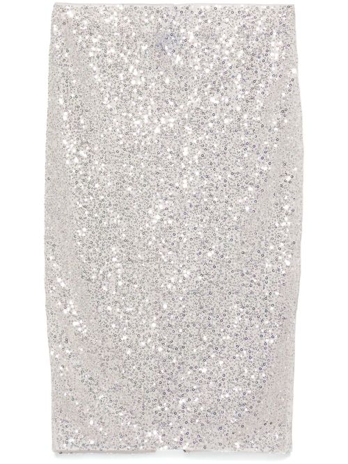 Sequinned midi skirt - Silver