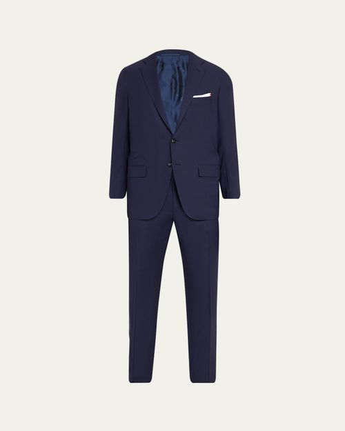 Men's Mini-Check Wool Modern Fit Two-Piece Suit