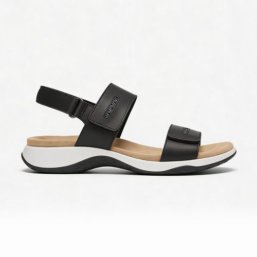 Free Spirit Grenada Womens Cross Strap Sandals Black Leather