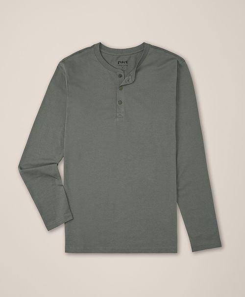 Men's Castor Green Softspun Long Sleeve Henley