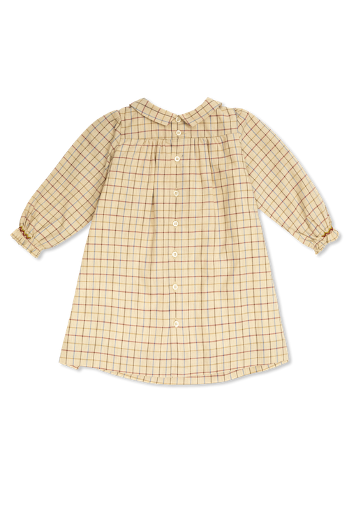 Dress With Check Pattern, Unisex, Beige