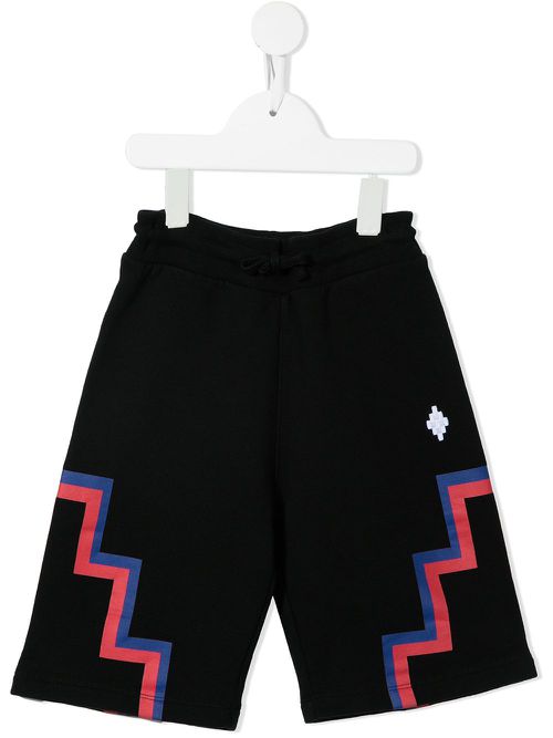 Cross-motif track shorts - Black