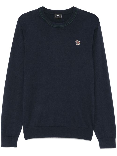 Navy Blue Crewneck Logo Sweatshirt