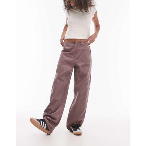 Topshop Womens relaxed fit tailored corduroy trousers in dusky pink