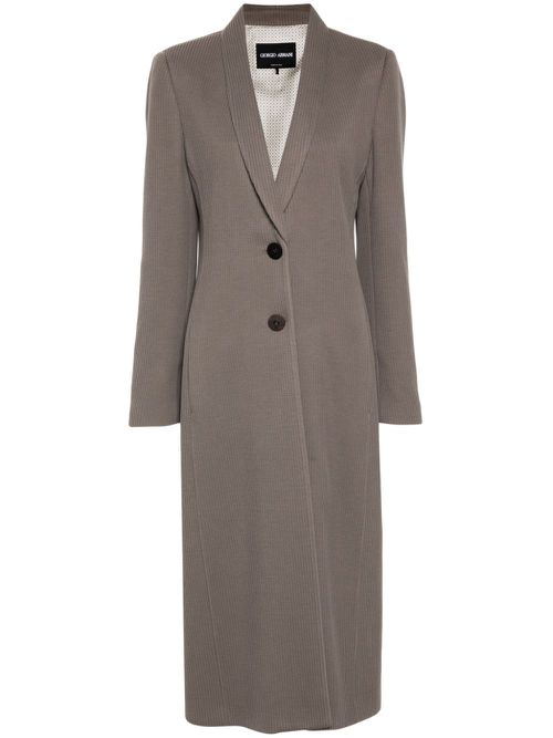 Canneté-jersey long coat - Neutrals